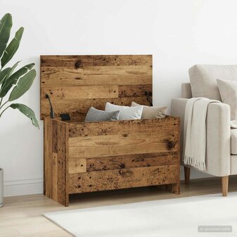 Opbergkist met opslag Oud hout 80 x 40 x 50 cm Bewerkt hout 1