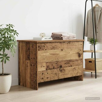 Opbergkist met opslag Oud hout 80 x 40 x 50 cm Bewerkt hout 4