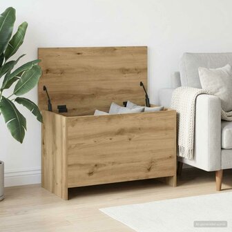 Opbergkist Artisanaal eiken 80 x 40 x 50 cm Bewerkt hout 4