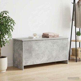 Opbergkist met opslag Betongrijs 100 x 40 x 50 cm Bewerkt hout 4