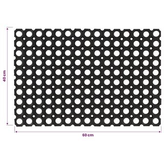 Deurmat rechthoekig 40x60 cm rubber 6