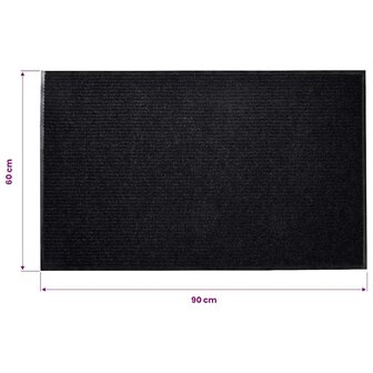 Deurmat 90x60 cm PVC zwart 7