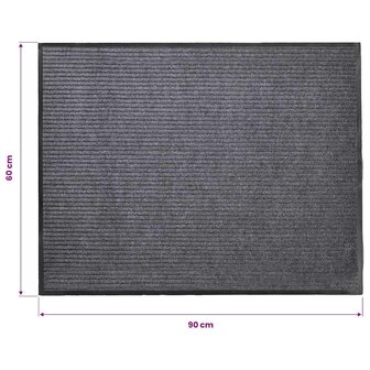 Deurmat 90x60 cm PVC grijs 7