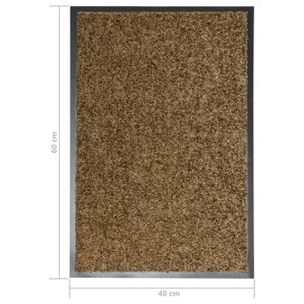 Deurmat wasbaar 40x60 cm bruin 6