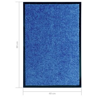 Deurmat wasbaar 40x60 cm blauw 6