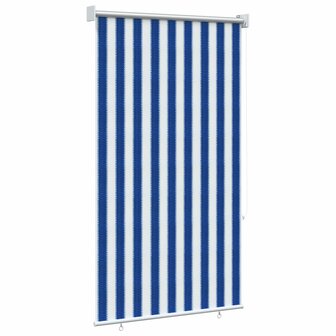 Buitenrolgordijn 90% UV-blok Blauw en Witte Streep 80x140 cm 4