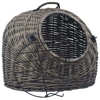 Kattendrager 60x45x45 cm natuurlijk wilgenhout grijs 2