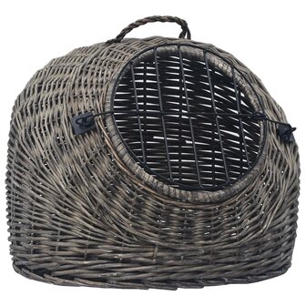 Kattendrager 60x45x45 cm natuurlijk wilgenhout grijs 3