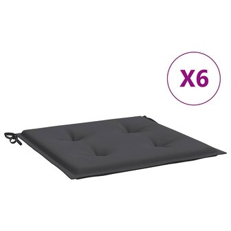Tuinstoelkussens 6 st 40x40x4 cm oxford stof antracietkleurig 2