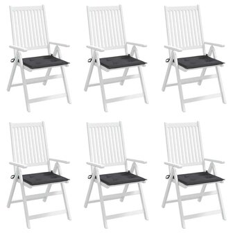 Tuinstoelkussens 6 st 40x40x4 cm oxford stof antracietkleurig 4