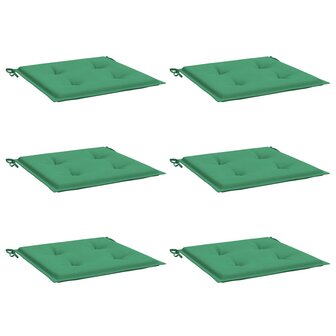 Tuinstoelkussens 6 st 40x40x4 cm oxford stof groen 3