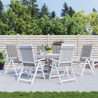 Tuinstoelkussens 6 st hoge rug 120x50x3 cm stof grijs 1