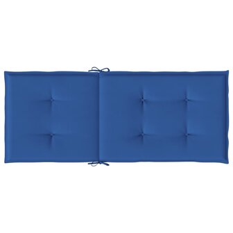 Tuinstoelkussens 2 st hoge rug 120x50x3 cm stof koningsblauw 7
