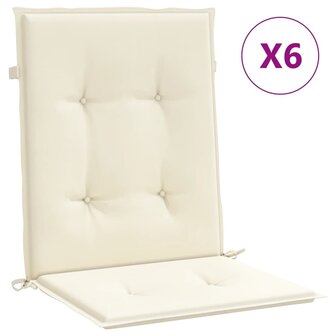 Tuinstoelkussens 6 st 100x50x3 cm oxford stof cr&amp;egrave;mekleurig 2