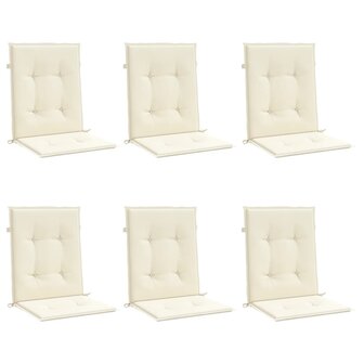 Tuinstoelkussens 6 st 100x50x3 cm oxford stof cr&amp;egrave;mekleurig 3