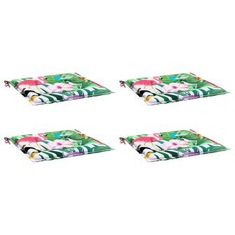 Tuinstoelkussens 4 st 40x40x4 cm stof meerkleurig 3
