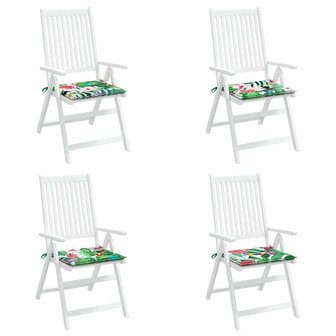 Tuinstoelkussens 4 st 40x40x4 cm stof meerkleurig 4