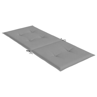 Tuinstoelkussens 4 st hoge rug 120x50x3 cm stof grijs 6