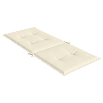Tuinstoelkussens 4 st hoge rug 120x50x2 cm stof cr&amp;egrave;mekleurig 6