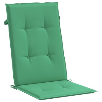 Tuinstoelkussens 4 st hoge rug 120x50x3 cm stof groen 5
