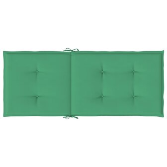 Tuinstoelkussens 4 st hoge rug 120x50x3 cm stof groen 7