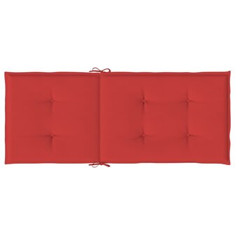 Tuinstoelkussens 4 st hoge rug 120x50x3 cm stof rood 7