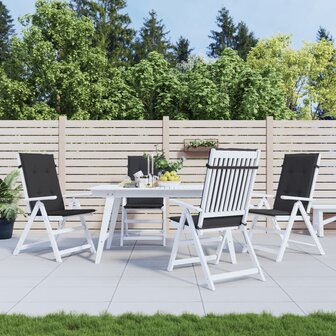 Tuinstoelkussens 4 st hoge rug120x50x3 cm stof zwart 1
