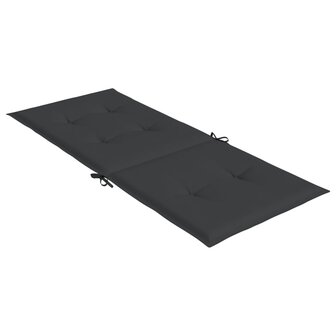 Tuinstoelkussens 4 st hoge rug120x50x3 cm stof zwart 6