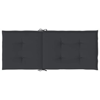 Tuinstoelkussens 4 st hoge rug120x50x3 cm stof zwart 7