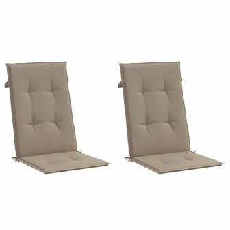 Tuinstoelkussens 2 st hoge rug 120x50x3 cm stof taupe 3