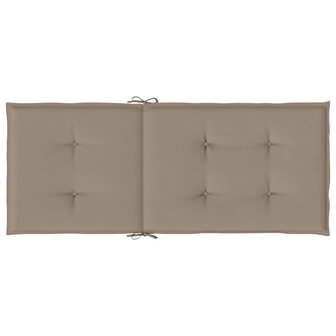 Tuinstoelkussens 2 st hoge rug 120x50x3 cm stof taupe 7
