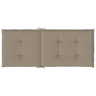 Tuinstoelkussens 4 st hoge rug120x50x3 cm stof taupe 7