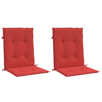 Tuinstoelkussens lage rug 2 st 100x50x3 cm oxford stof rood 3