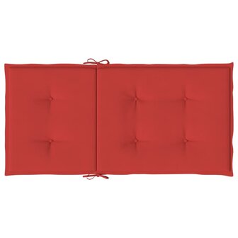 Tuinstoelkussens lage rug 4 st 100x50x3 cm oxford stof rood 7