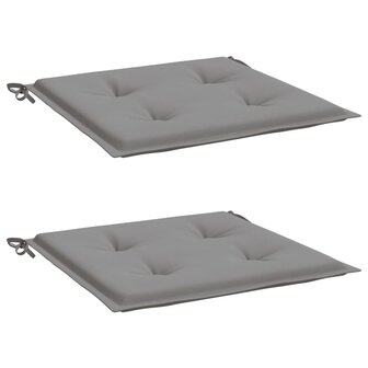Tuinstoelkussens 2 st 50x50x4 cm stof grijs 3