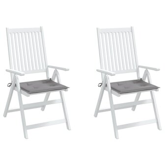 Tuinstoelkussens 2 st 50x50x4 cm stof grijs 4