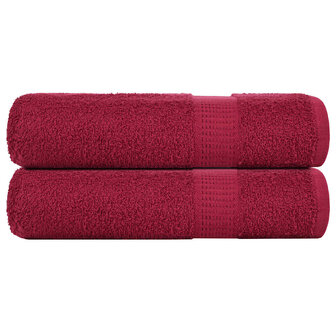 Douchehanddoeken FROGN 2 st 70x140 cm 360 g/m&amp;sup2; bordeaux 1