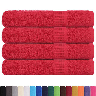 Handdoeken FROGN 4 st 100x200 cm 360 g/m&amp;sup2; rood 2