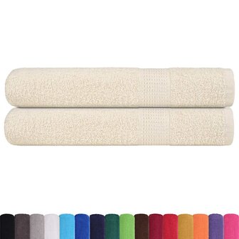Handdoeken FROGN 2 st 100x200 cm 360 g/m&amp;sup2; cr&amp;egrave;me 2