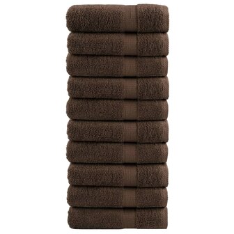 Handdoeken SOLUND 10 st 600 g/m&amp;sup2; 50x100 cm bruin 1