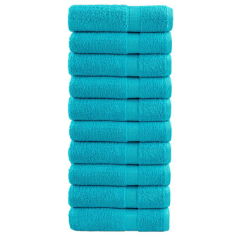 Handdoeken SOLUND 10 st 600 g/m&amp;sup2; 50x100 cm turquoise 1