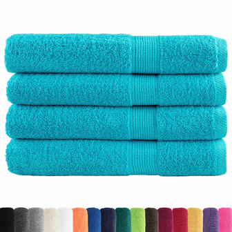 Handdoeken SOLUND 4 st 600 g/m&amp;sup2; 100x200 cm turquoise 2
