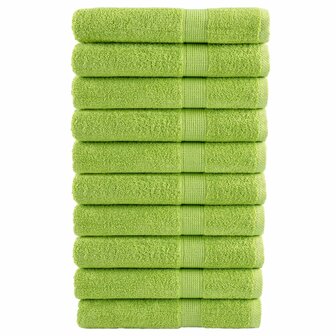 Handdoeken SOLUND 10 st 600 g/m&amp;sup2; 100x200 cm appelgroen 1
