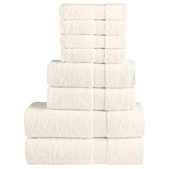 8-delige Handdoekenset SOLUND 600 g/m&amp;sup2; cr&amp;egrave;mekleurig 1