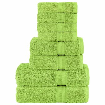 8-delige Handdoekenset SOLUND 600 g/m&amp;sup2; appelgroen 1