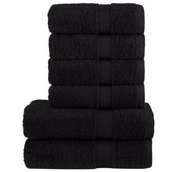 6-delige Handdoekenset SOLUND 600 g/m&amp;sup2; zwart 1