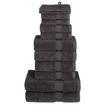 12-delige Handdoekenset SOLUND 600 g/m&amp;sup2; antracietkleurig 1