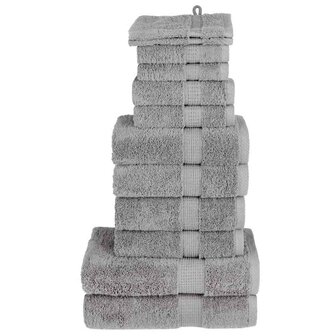 12-delige Handdoekenset SOLUND 600 g/m&amp;sup2; grijs 1