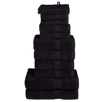 12-delige Handdoekenset SOLUND 600 g/m&amp;sup2; zwart 1