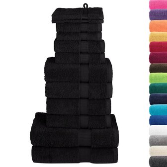 12-delige Handdoekenset SOLUND 600 g/m&amp;sup2; zwart 2